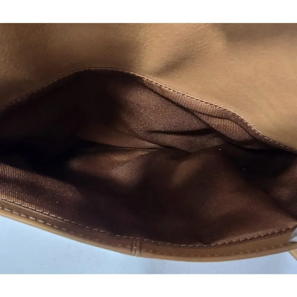 ILI New York Midi Sac Crossbody Saddle Brown Leather Zippers RFID NEW